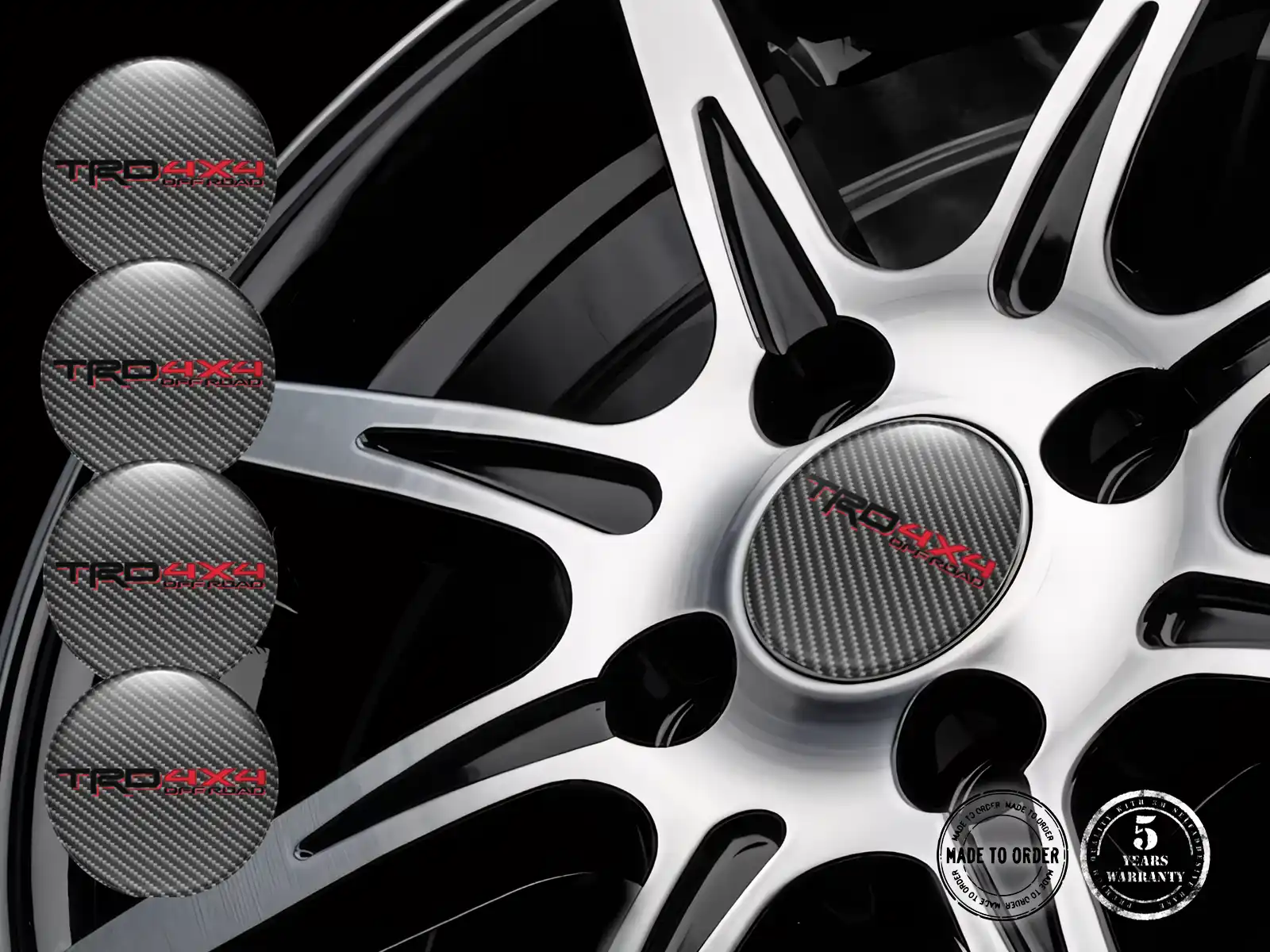 Toyota TRD Pegatina en Aros Edición de Insignia Bombada